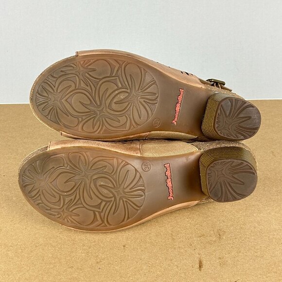 Josef Seibel Rose 27 Slingback Leather Heeled Sandals Womens 7/7.5 EU 38 Tan - Picture 7 of 11